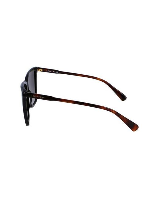 Longchamp Black Le Pliage 56Mm Gradient Rectangular Sunglasses