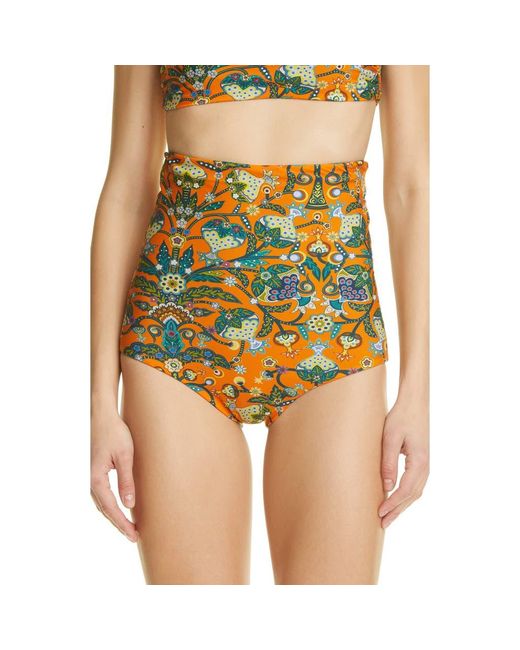 LaDoubleJ Yellow Giga Reversible High Waist Bikini Bottoms