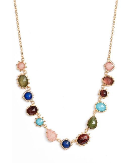 Multicolor Stone Studded Pendant with Chain