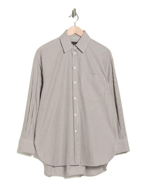Rag & Bone Natural Maxine Stripe Oversize Poplin Button-Up Shirt