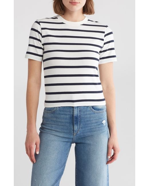 French Connection Blue Rallie Stripe Crew Tee