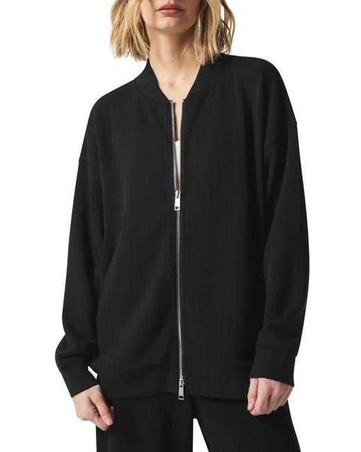 Splendid Black X @Cellajaneblog Rib Scuba Knit Zip-Up Jacket