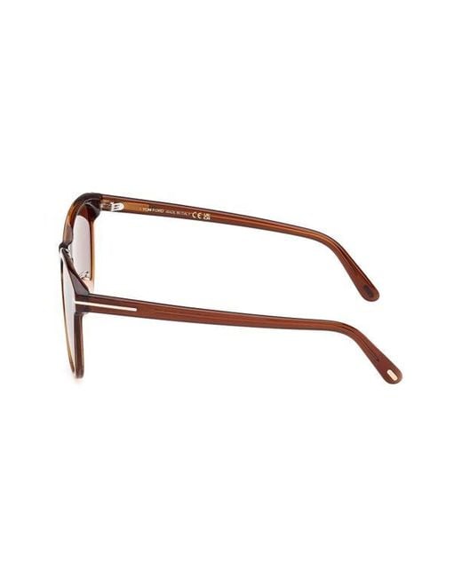 Tom Ford Brown 56Mm Gradient Round Sunglasses