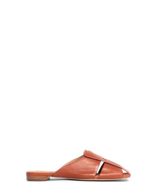 Anthony Veer Brown Woven Vamp Leather Mule Flats