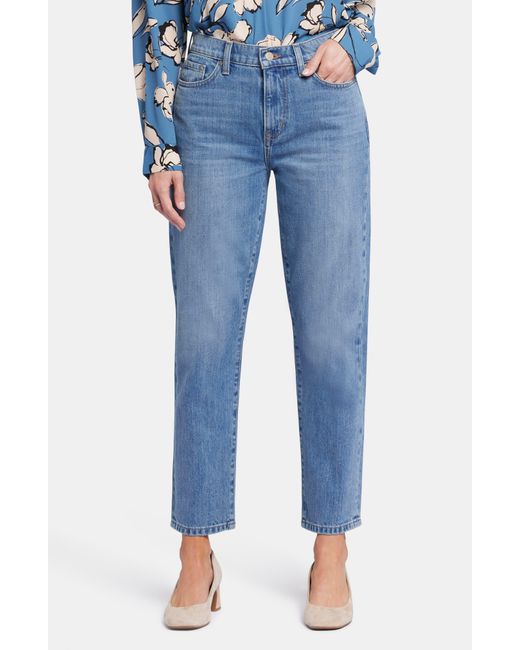 NYDJ Blue Relaxed Straight Leg Jeans