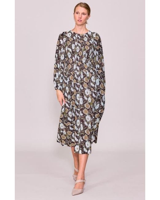 MELLODAY Multicolor Floral Long Sleeve Midi Dress