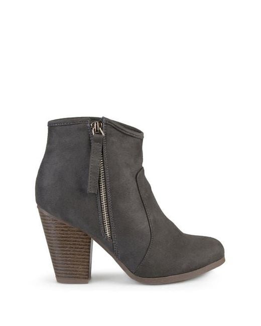 Journee Collection Black Link Round Toe Bootie