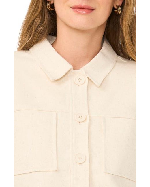 Halogen® Blue Crop Twill Shirt Jacket