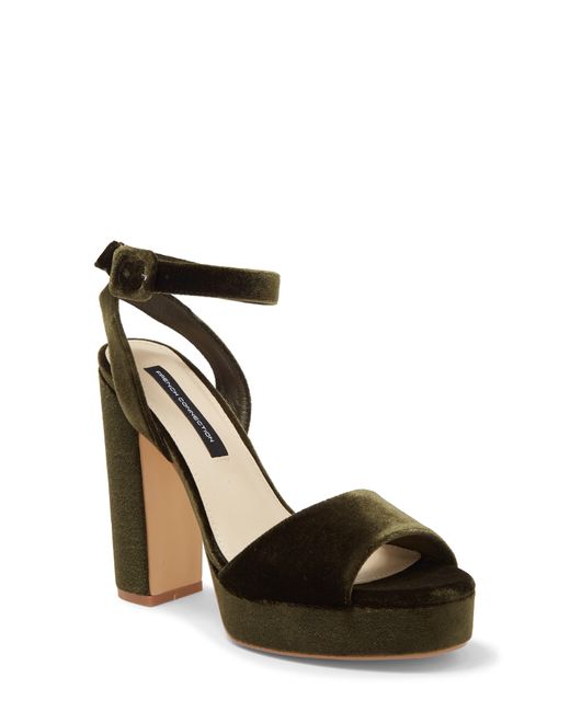 French Connection Black Taryn Platform Peep Toe Pump In Olive At Nordstrom Rack