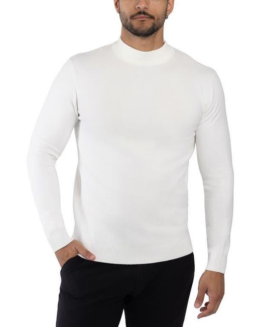 Xray Jeans White Mock Neck Knit Sweater for men