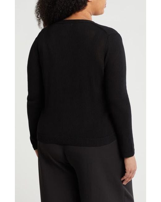 Max Studio Black V-Neck Button Front Cardigan