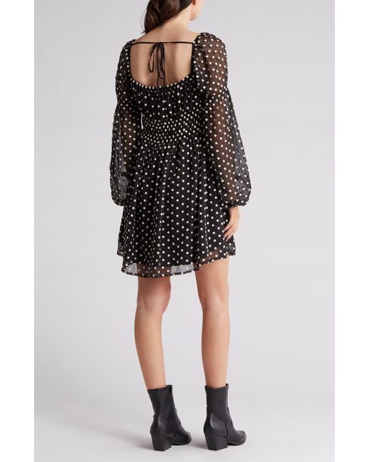 Lucy Paris Black Sydney Embroidered Long Sleeve Dress