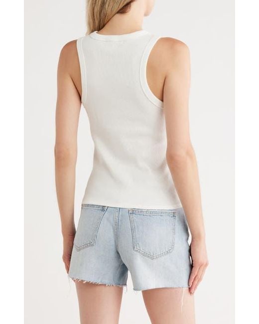 Vigoss White Bling Stretch Cotton Ribbed Tank