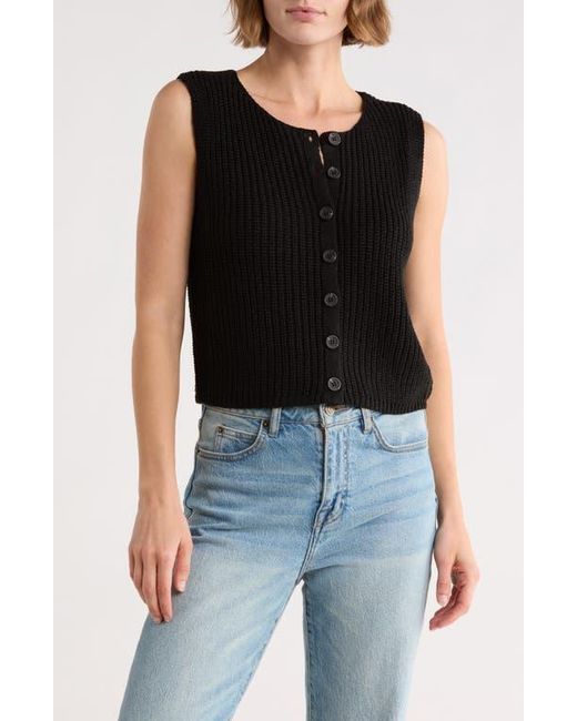 Blu Pepper Black Button-Up Sweater Tank