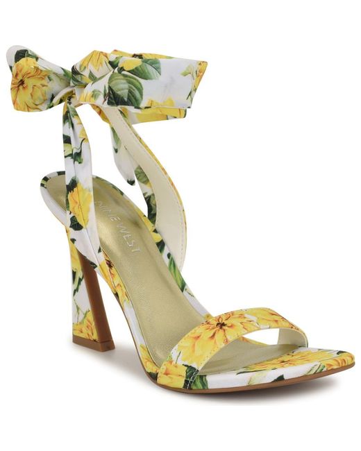 Nine West Yellow Kobs Ankle Tie Sandal
