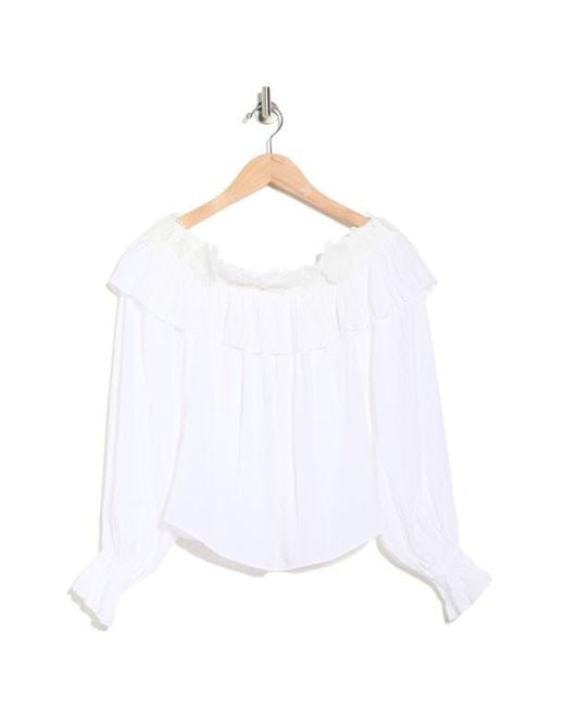 Ramy Brook White Fannie Off The Shoulder Top