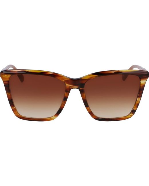Longchamp Brown Le Pliage 56Mm Gradient Rectangular Sunglasses