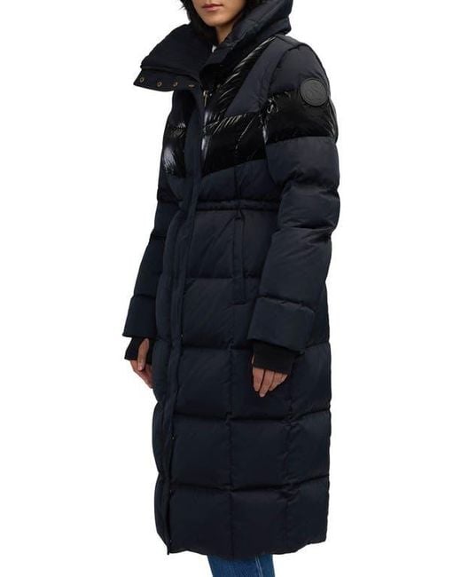 Scotch & Soda Black Kaatye Core Fit Water Repellent Maxi Puffer Coat