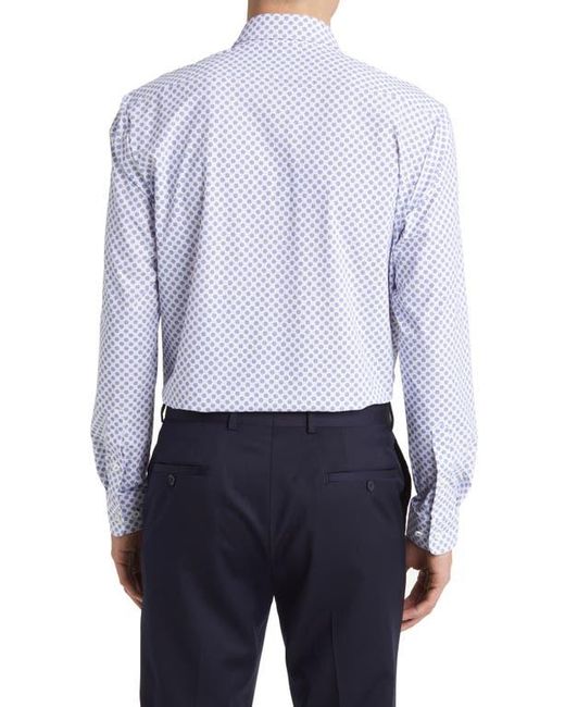 Boss White Liam Regular Fit Geometric Print Button-Up Shirt for men