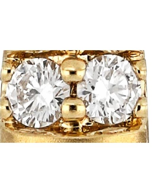 Bony Levy Metallic Audrey 18k Gold Double Diamond J Hoop Earrings