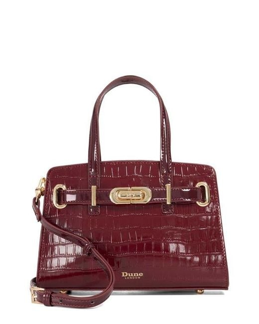 Dune Red Dinkydefine Croc Embossed Tote