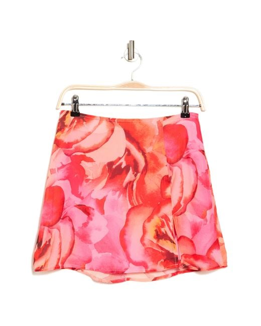 Lulus Red Ticket To Sunshine Floral Miniskirt
