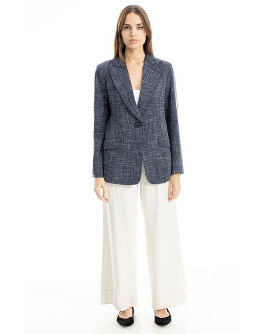 Max Studio Blue One Button Blazer