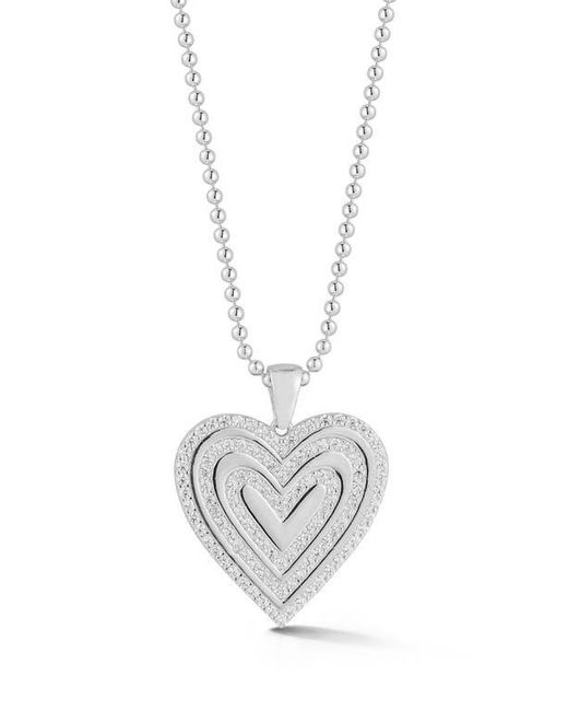 Sphera Milano White Pavé Cubic Zirconia Heart Pendant Necklace