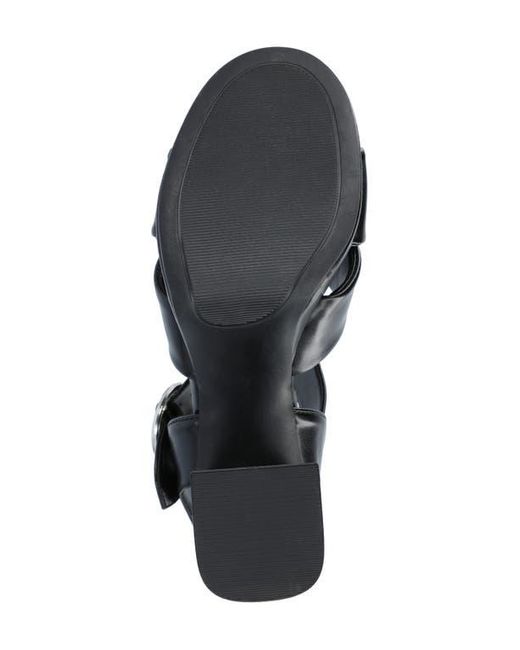 Journee Collection Black Akeely Block Heel Platform Sandal