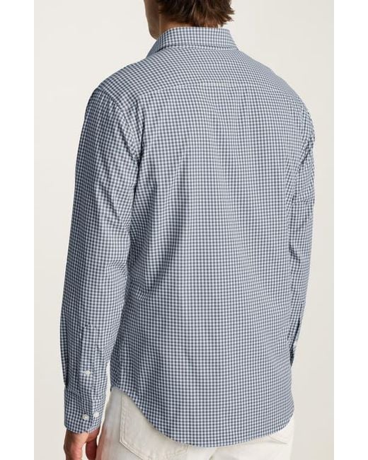 Bonobos Gray Tech Check Performance Button-Up Shirt for men