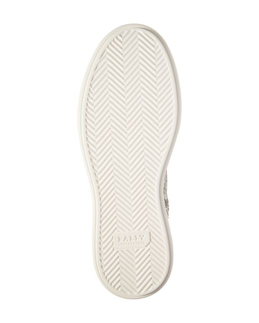 Bally White Merryk Snakeskin Embossed High Top Sneaker for men