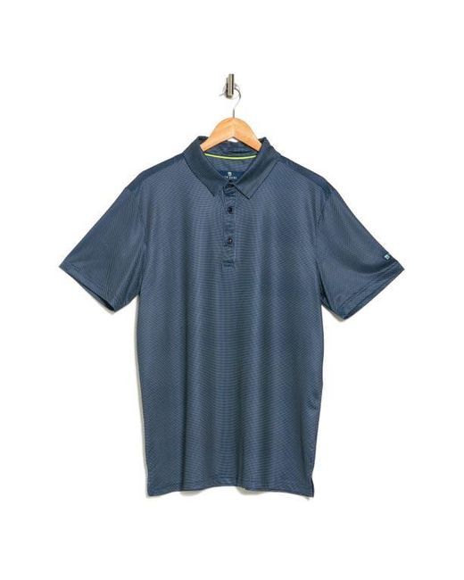 Tom Baine Blue Performance Geometric Polo for men