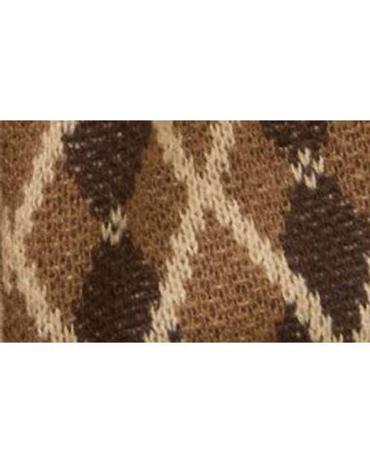 Blu Pepper Brown Argyle Cotton Button Front Cardigan
