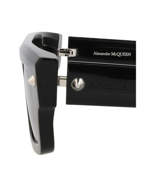 Alexander McQueen Black 52Mm Rectangle Sunglasses