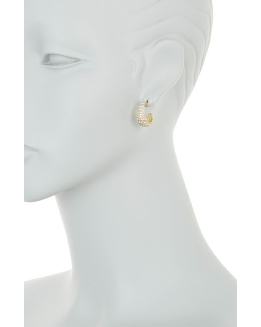 BaubleBar Metallic Pavé Hoop Earrings