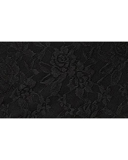 Bebe Black Sleeveless Lace A-Line Midi Dress