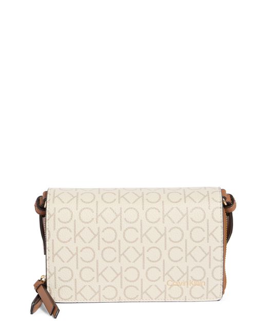 Calvin Klein Gray Millie Monogram Crossbody Bag