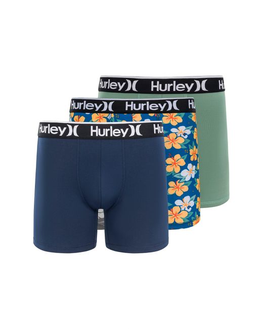 Hurley Blue Regrind 3-pack Boxer Briefs for men