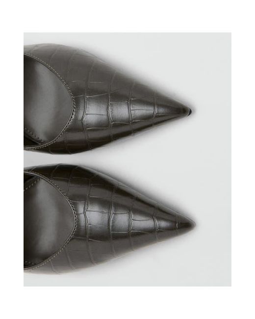 Mango Black Pointed Toe Pump