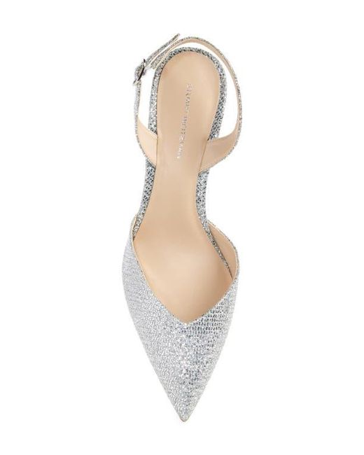 Stuart Weitzman White Julia 75 Slingback Pump