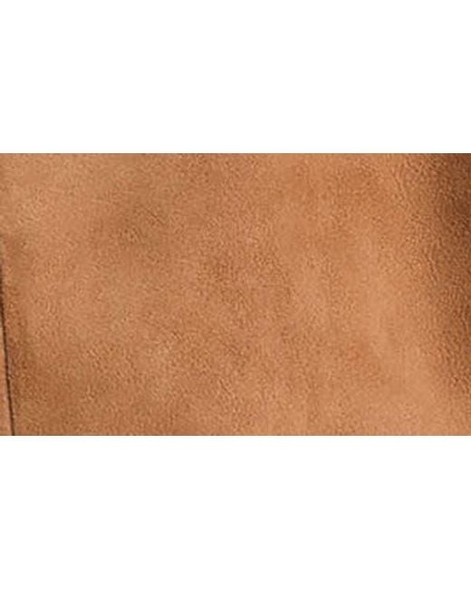 Vince Brown Collarless Cropped Suede Jacket