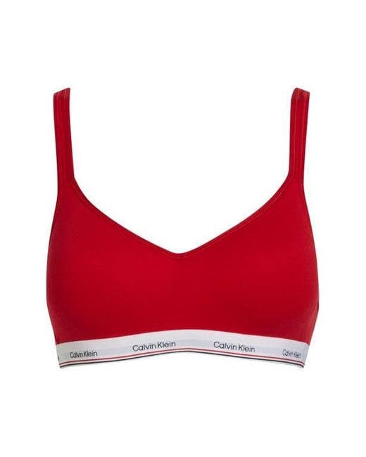 Calvin Klein Red Padded Wire Free Bralette