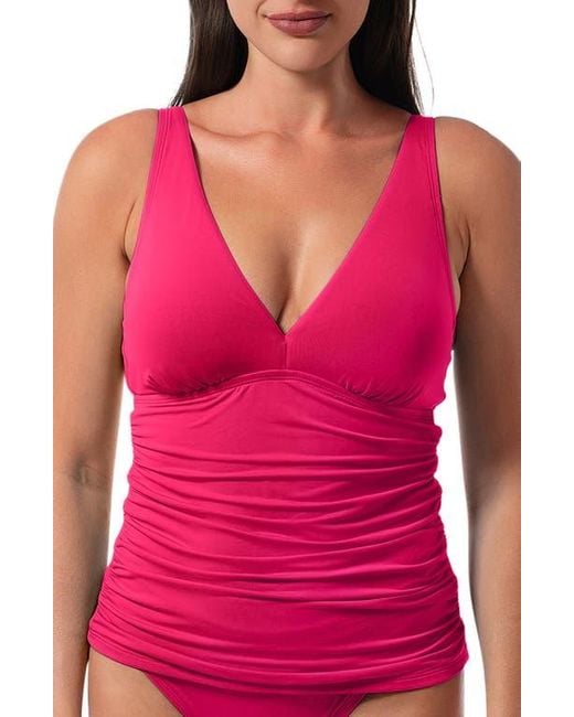 Jantzen Pink Amber V-Neck Tankini Top