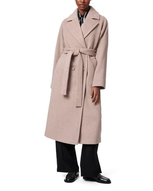 Bernardo Natural Double Breasted Belted Coat