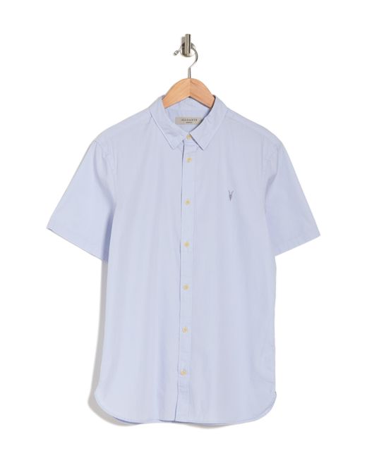 AllSaints White Riviera Short Sleeve Button-up Shirt for men