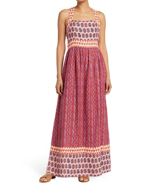 Faherty Brand Red Gracie Printed Maxi Dress In Bali Bloom At Nordstrom Rack
