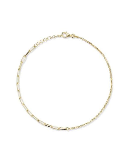 Glaze Jewelry White Sterling Mixed Chain Anklet