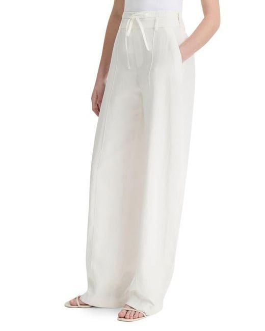 Vince White Double Waist Drawstring Pants