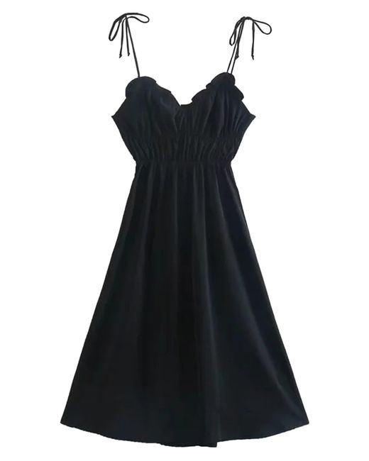 Avantlook V-neck Tie Strap Fit & Flare Dress In Black At Nordstrom Rack