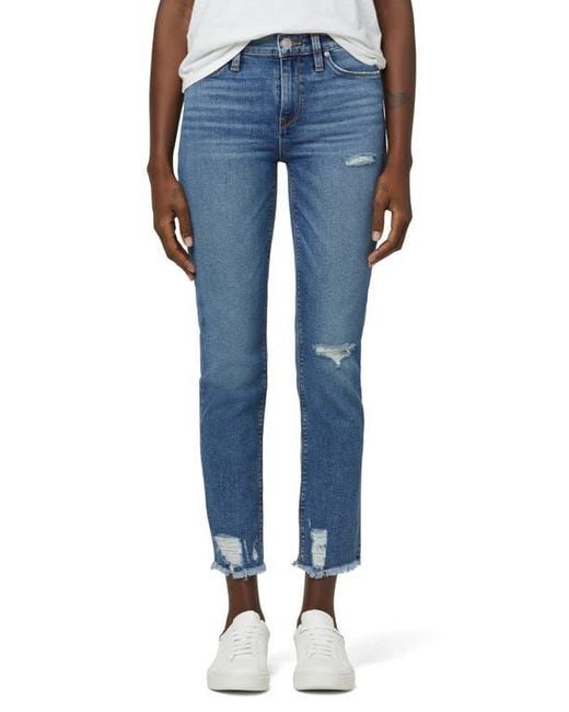 Hudson Blue Nico Distressed Crop Straight Leg Jeans